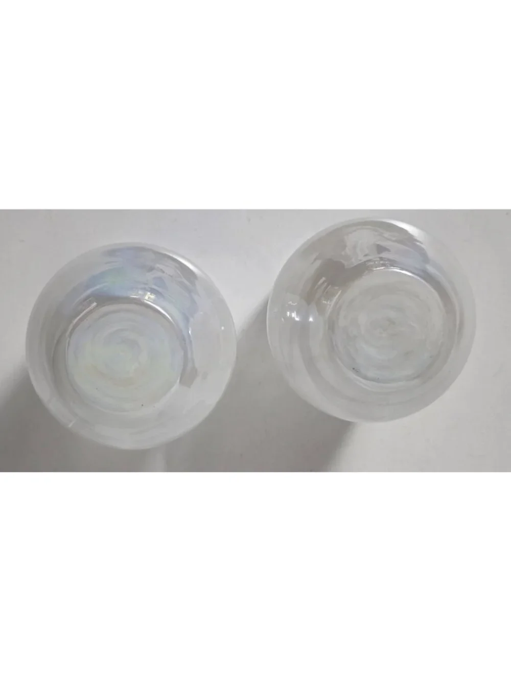 Set of 2 Frosted White Swirl Stemless Wine Glasses Tumblers 5